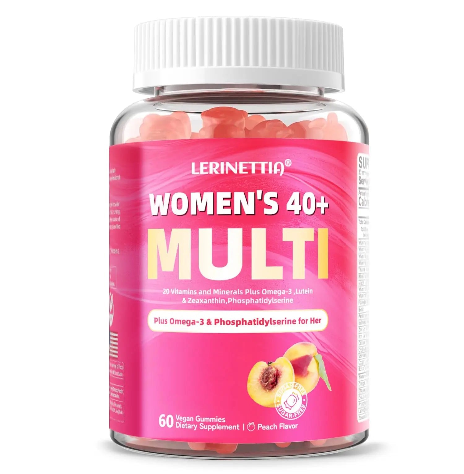 Lerinettia Multivitamin for Women Gummies for 40+ with Omega-3, Niacinamide, B-Complex, Lutein, Iron, Choline, Phosphatidylserine, Vitamin D3 Lerinettia uk supplements