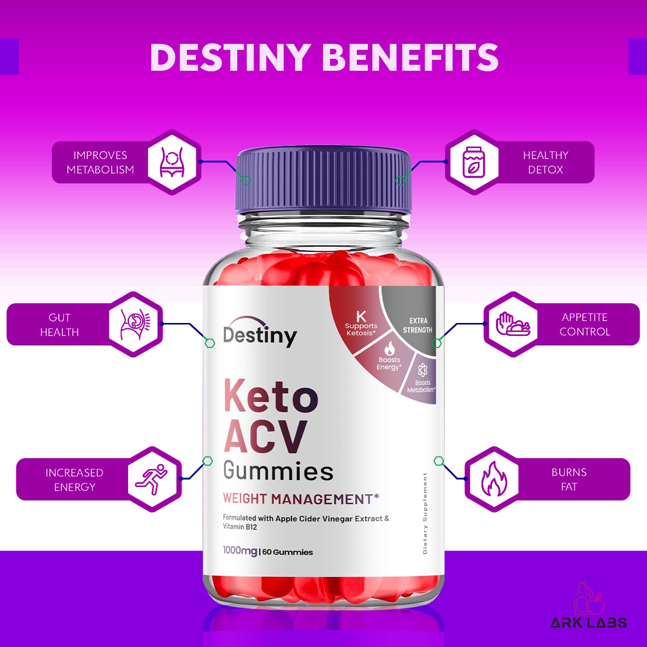 Destiny Keto ACV Gummies, Destiny Keto ACV Gummies Advanced 1000MG - Destiny Keto Ark Labs uk supplements