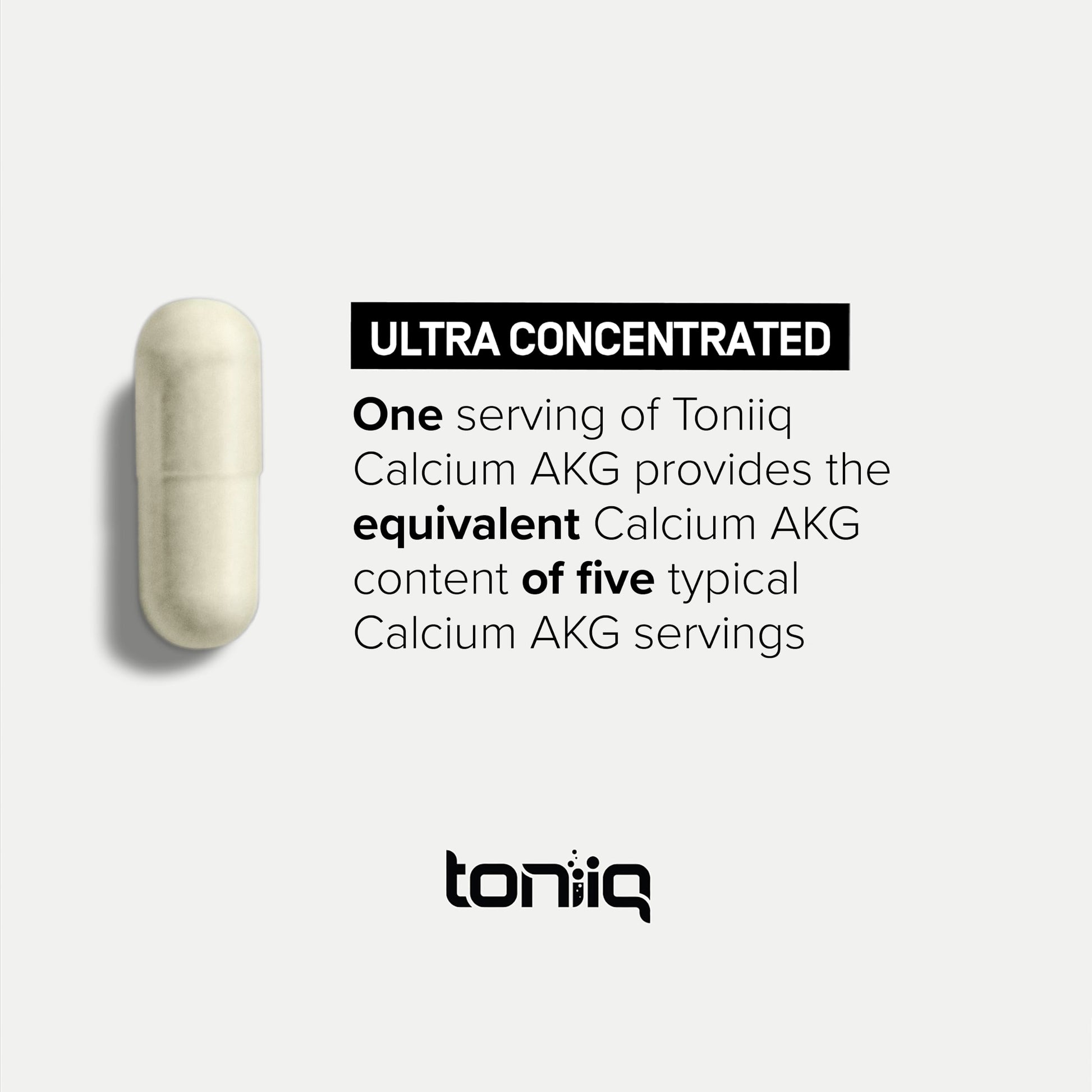 Toniiq 1500mg Ultra High Purity Ca AKG Supplement - 99%+ Highly Purified and Bioavailable Calcium Alpha-Ketoglutarate - Calcium AKG Longevity Supplement - 120 Ca-AKG Vegetarian Capsules Toniiq uk supplements