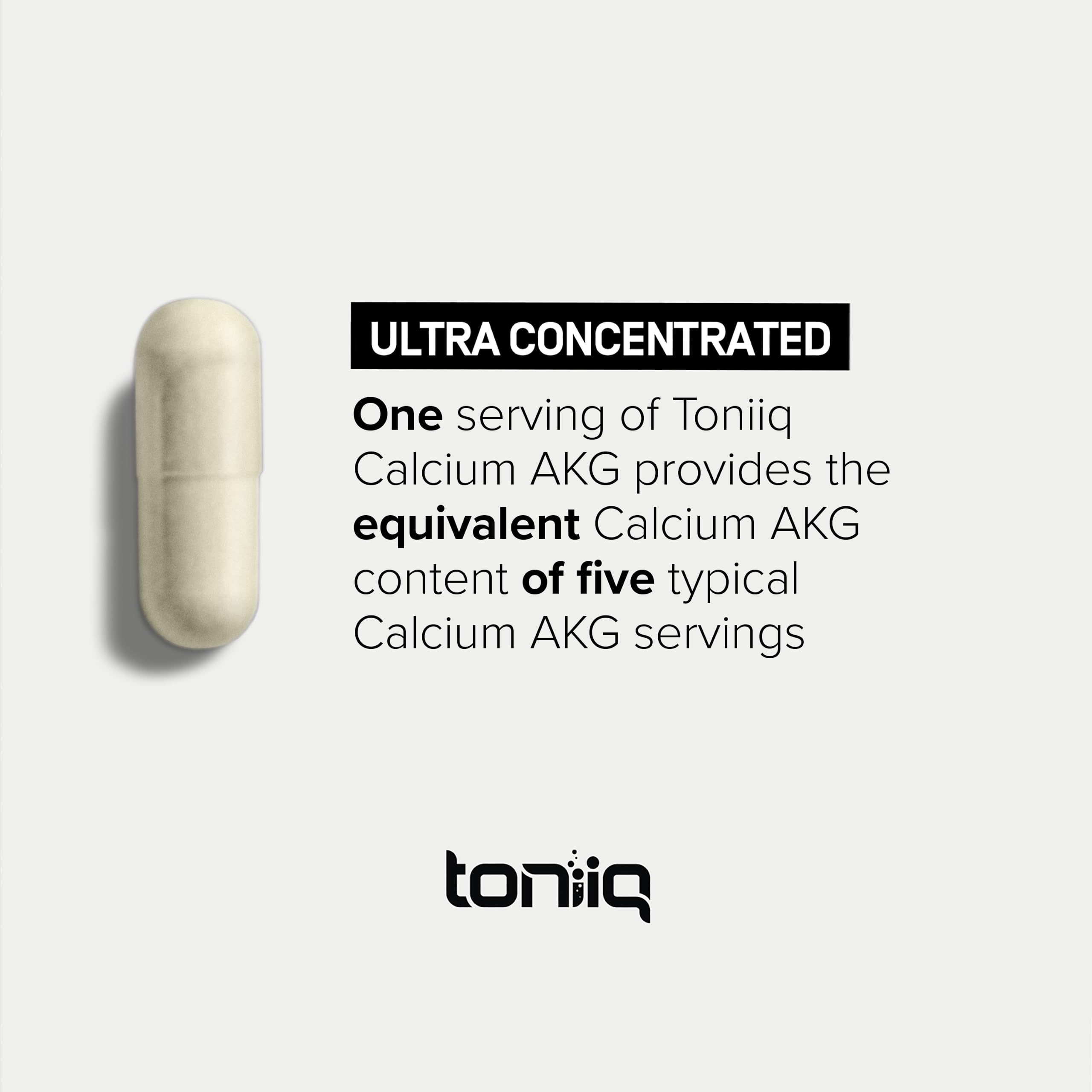 Toniiq 1500mg Ultra High Purity Ca AKG Supplement - 99%+ Highly Purified and Bioavailable Calcium Alpha-Ketoglutarate - Calcium AKG Longevity Supplement - 120 Ca-AKG Vegetarian Capsules Toniiq uk supplements