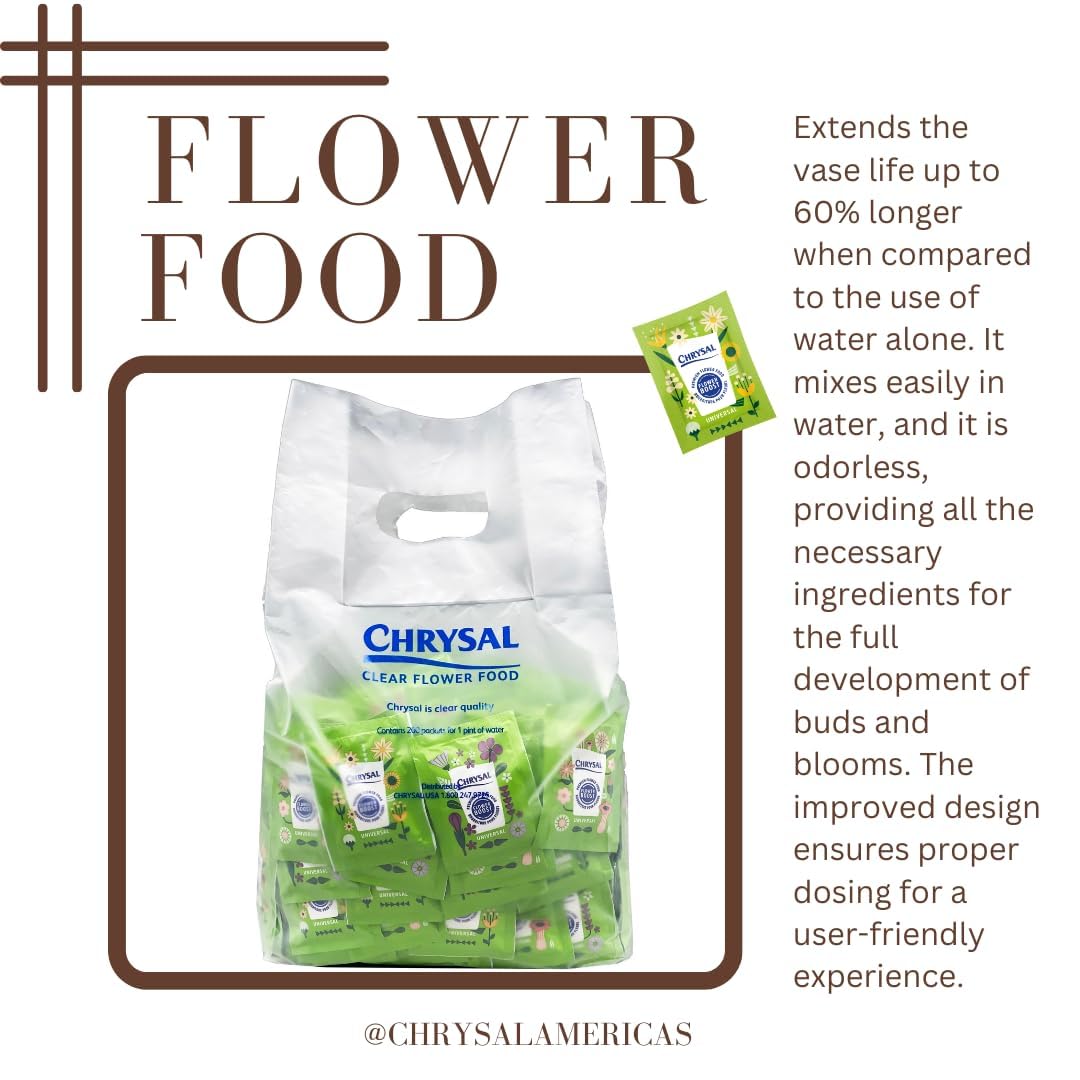 Chrysal Clear Flower Food Packets – Single Packet – Flower Arrangements & Bouquets – Floral Supplies Chrysal uk supplements