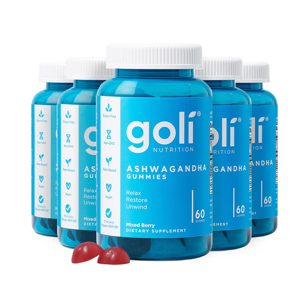 Goli Ashwagandha & Vitamin D Gummy - 300 Count - Mixed Berry, KSM-66, Vegan, Goli uk supplements