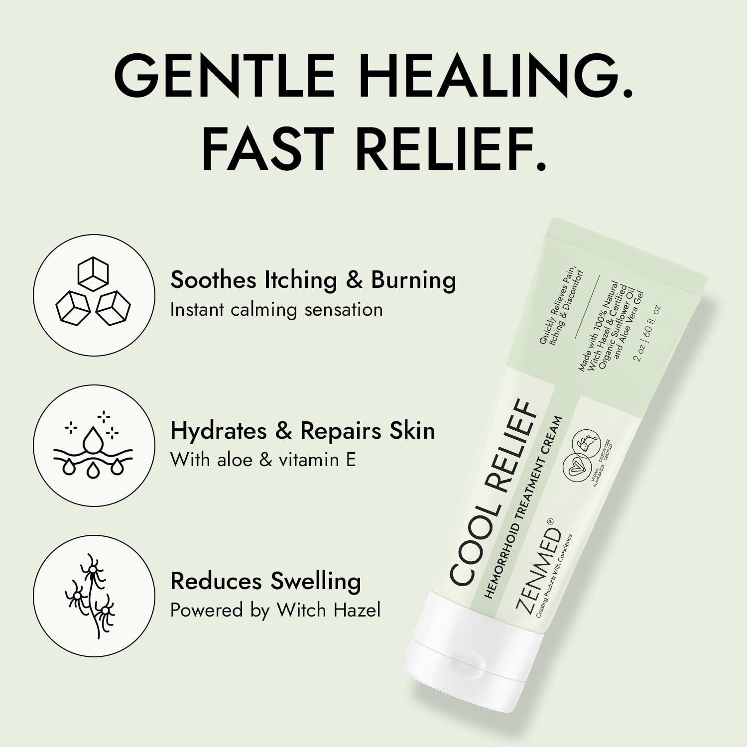 ZENMED Cool Relief - 2 oz Natural Herbal Cream with Organic Ingredients of Hemorrhoids Formula ZENMED uk supplements