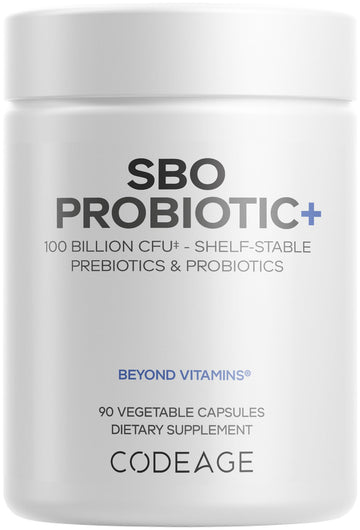 Codeage SBO Probiotics, 100 Billion CFUs Per Serving, Multi Strain Soil Based Organisms Blend and Organic Fermented Botanical Blend, Shelf-Stable, 90 Capsules Codeage uk supplements