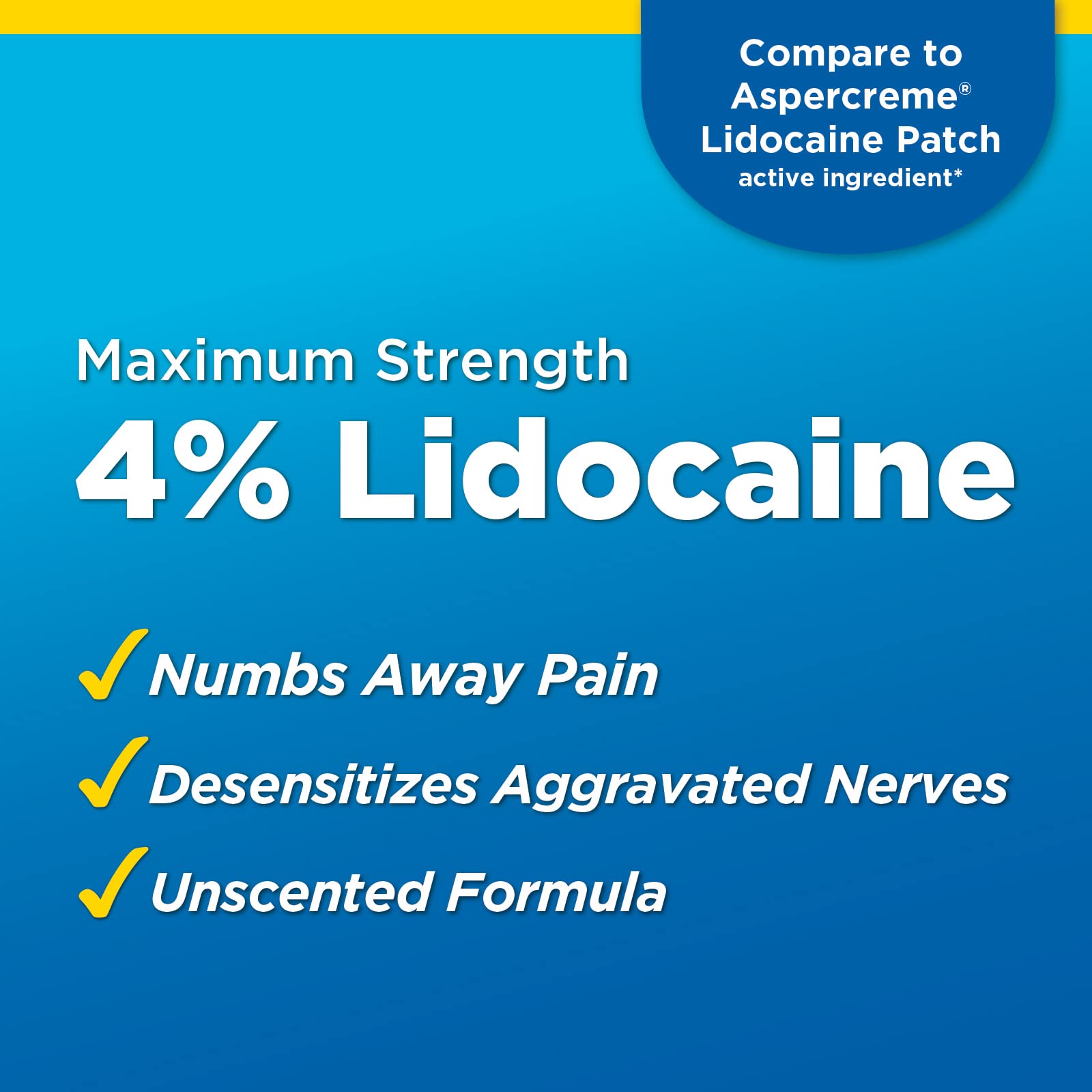 Amazon Basic Care Maximum Strength OTC Pain Relief , 4% Lidocaine Patch, 3.9” x 5.5”, 15-Count Box (Previously HealthWise) Amazon Basic Care uk supplements