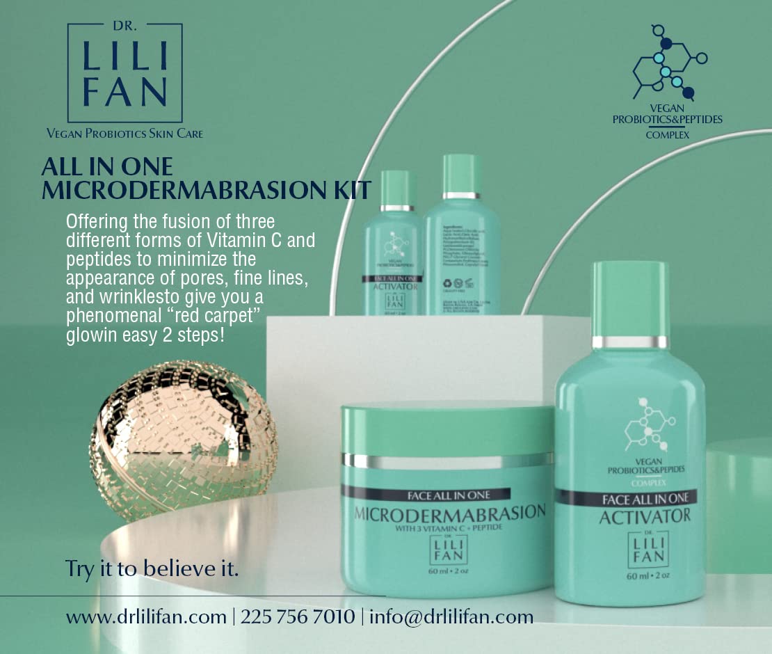 Dr Lili Fan Probiotic All-In-One Microdermabrasion Kit with Vitamin C and Peptides. Your At-Home Spa Treatment. Get Radiant, Healthy-Looking Skin. 2 fl oz Dr Lili Fan uk supplements