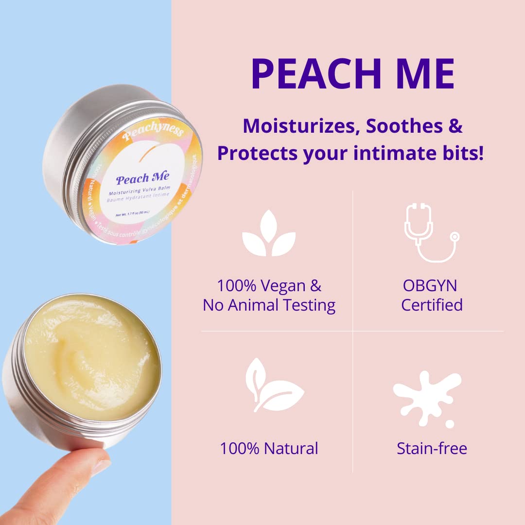 Peach Me Organic Vulva Balm by Peachyness - Hormone-Free Vaginal Moisturizer for Sensitive Skin Peachynes s uk supplements