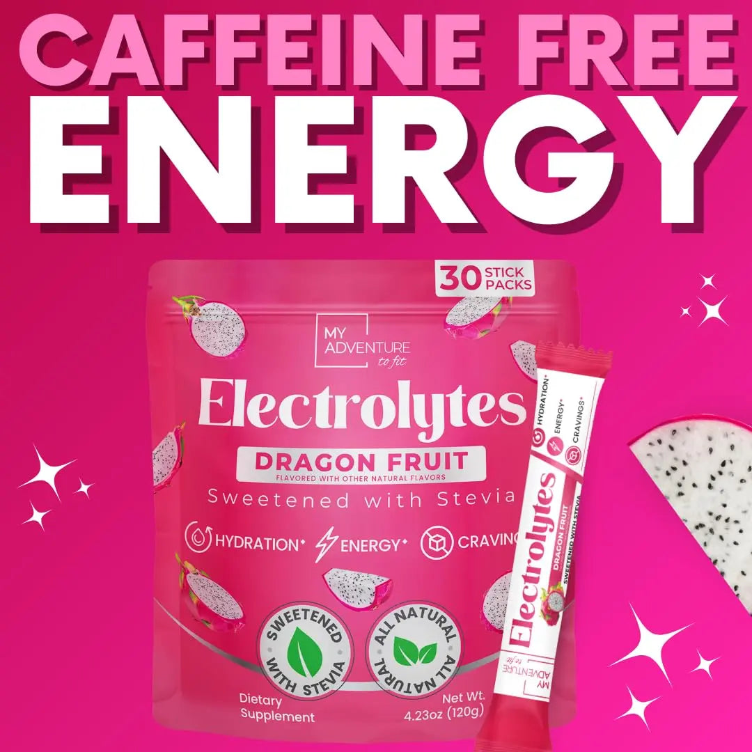 Zero Sugar Dragon Fruit Electrolytes Sticks - Refreshing Hydration - Caffeine Free Energy with Natural Ingredients - Vegan, Keto & Paleo My Adventure to Fit uk supplements