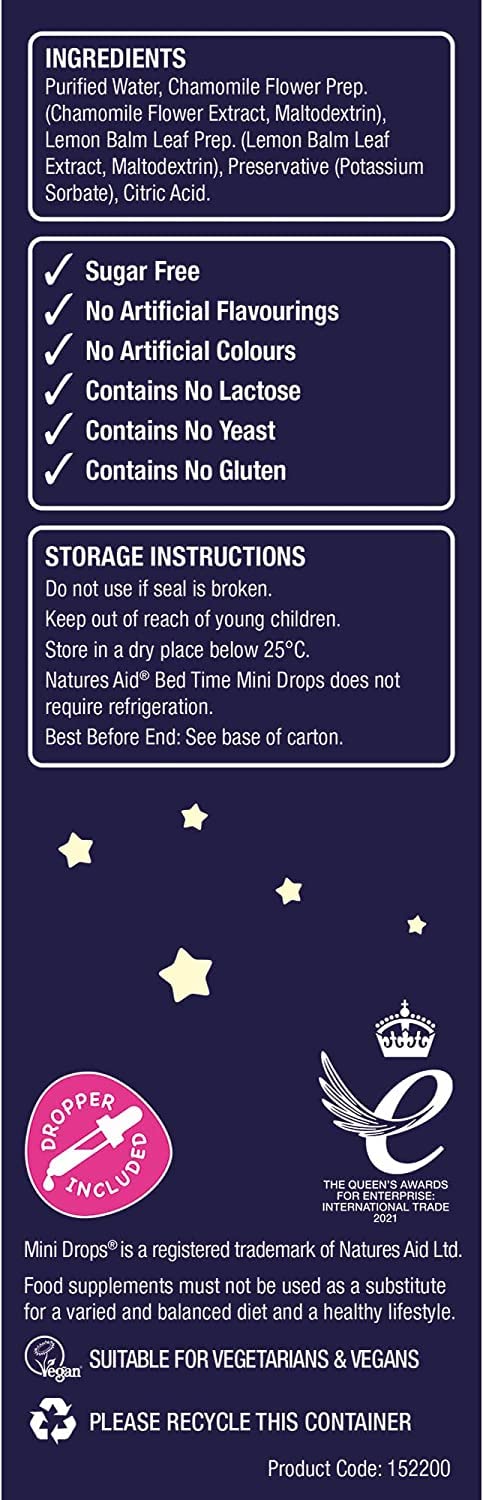 Natures Aid Bed Time Mini Drops for Children 3 Months - 5 Years, 50ml natures aid uk supplements