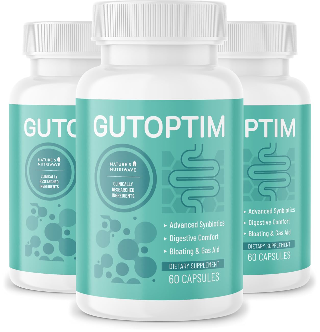 GutOptim Probiotic & Prebiotic Capsules | Pre and Probiotics for Synbiotic Gut Health & Bloating Relief for Women & Men | Enzyme with Probiotics for Digestive Health | Non-GMO, 60 Ct, 3 Month Supply Nature’s NutriWave uk supplements