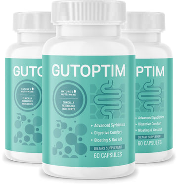 GutOptim Probiotic & Prebiotic Capsules | Pre and Probiotics for Synbiotic Gut Health & Bloating Relief for Women & Men | Enzyme with Probiotics for Digestive Health | Non-GMO, 60 Ct, 3 Month Supply Nature’s NutriWave uk supplements