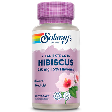 SOLARAY Hibiscus Flower Extract Sabdariffa Supplement - 250 mg, Healthy Cardiovascular Function Support for Men and Women, Non-GMO, Vegan Capsules - 60 Count VegCaps SOLARAY uk supplements