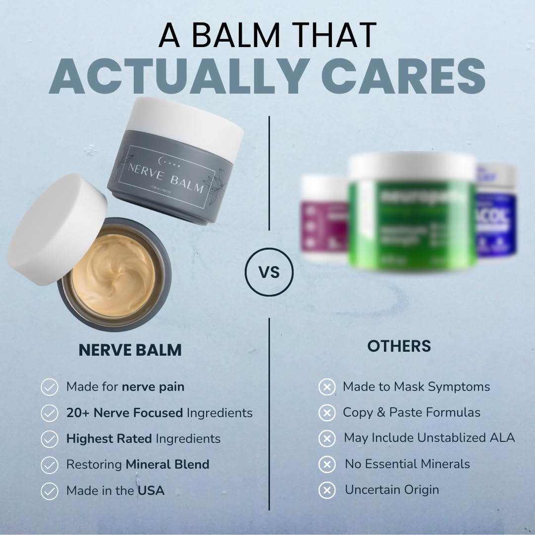 Lune Nerve Balm – Neuropathy Cream for Burning, Tingling & Numbness in Feet & Hands | Natural Nerve Pain Relief Cream with Arnica, Vitamin B6 & Magnesium | 3.4 oz Lune uk supplements