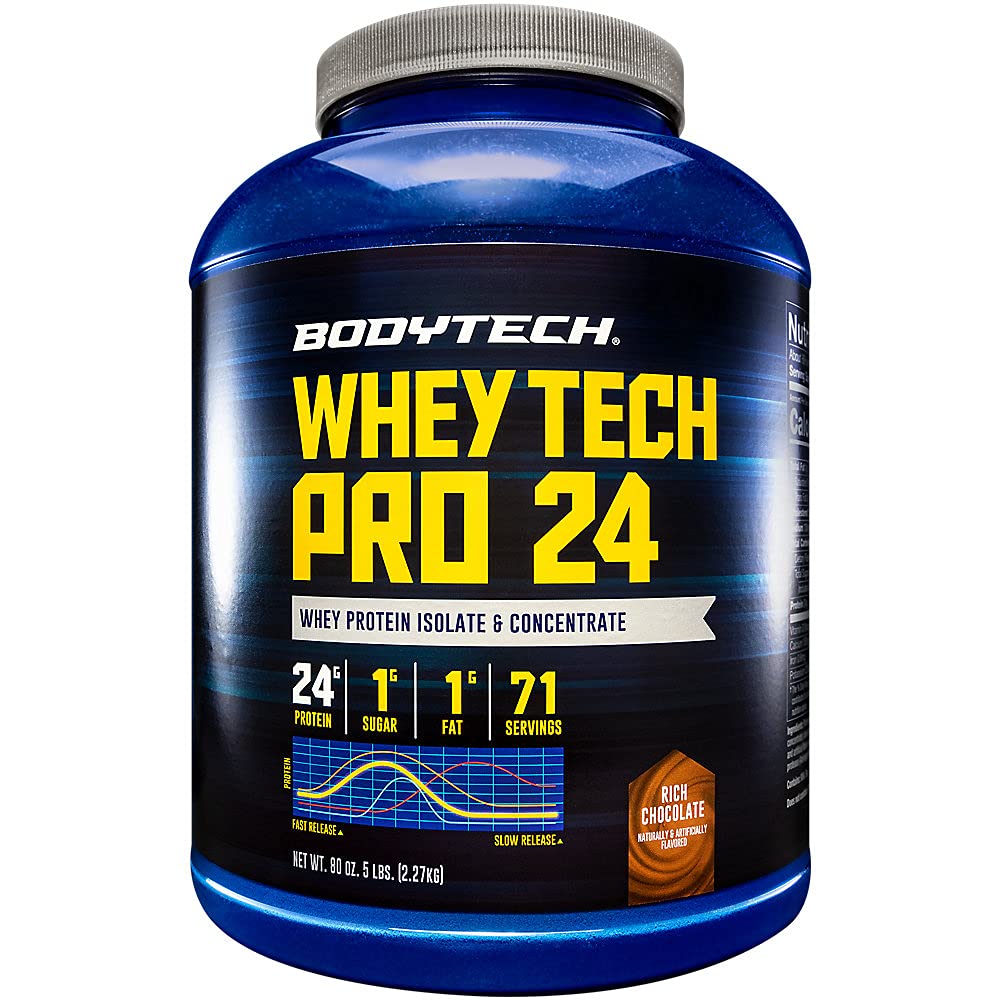 BODYTECH Whey Tech Pro24 Powder Rich Chocolate (5 lbs/ 71 Servings) BODYTECH uk supplements