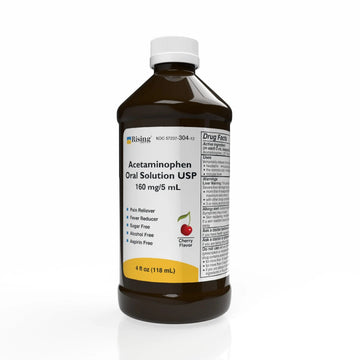Rising Health Acetaminophen Oral Solution USP, 160 mg/5 mL | Pain & Fever Reliever | Cherry Flavor | Available in 118 mL & 473 mL (118ml - 4oz) Rising uk supplements