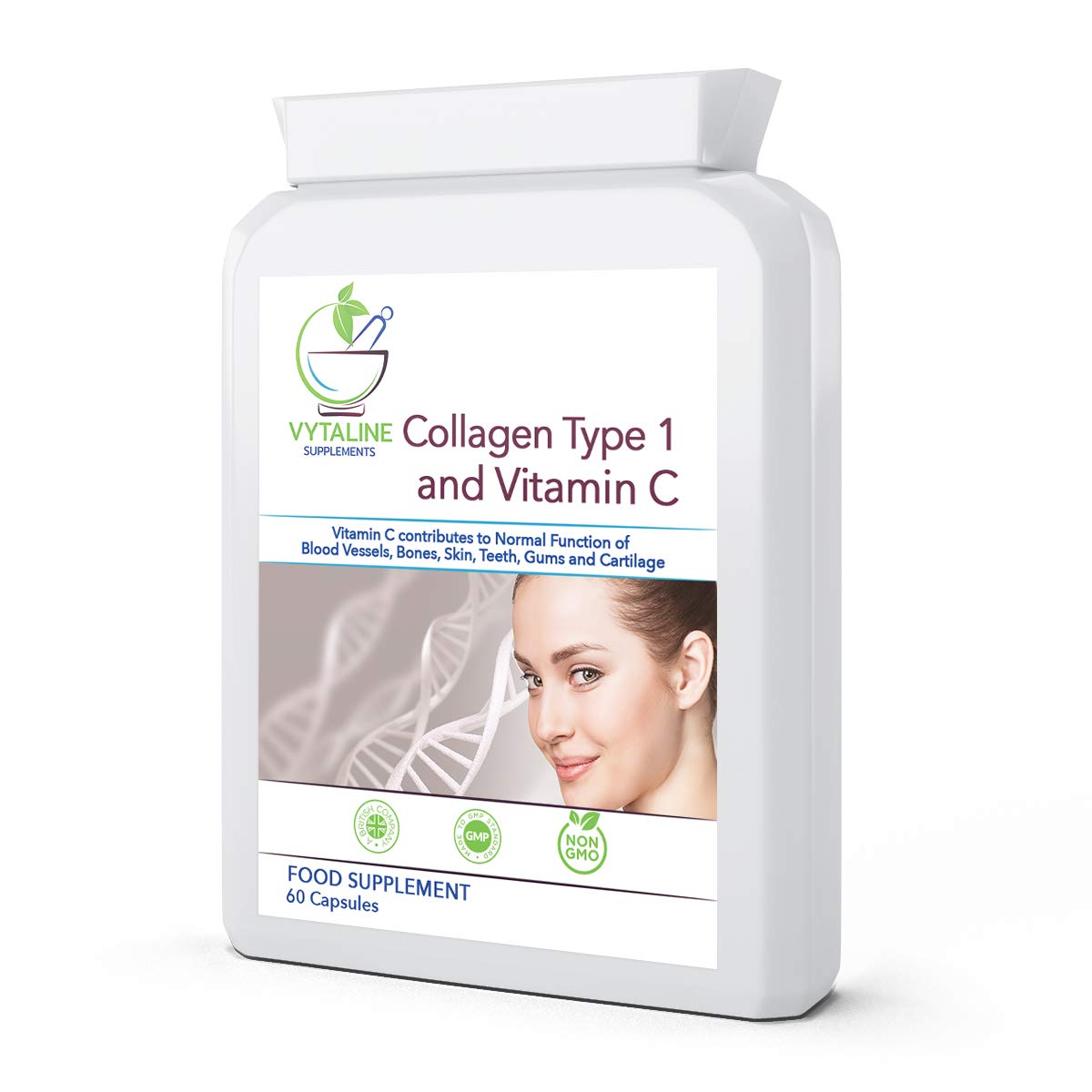 Marine Collagen Supplement for Women with Vitamin C - High Strength 600mg of Pure Hyaluronic VYTALINE uk supplements