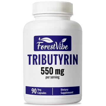 ForestVibe Tributyrin Supplement 550mg, Advanced Butyrate Form for Gut Health, 60% Standardized, More Effective Delivery Than Sodium Butyrate, 90 Capsules, Non-GMO & Gluten Free Postbiotic Supplement ForestVibe uk supplements