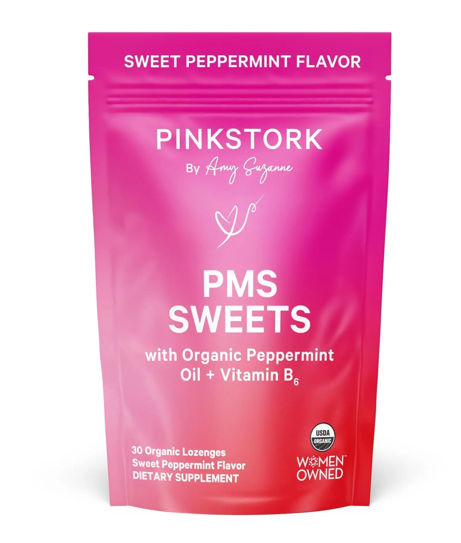 Pink Stork Organic PMS Support Sweets for Teens and Women - Simple & Natural Ingredients Vitamin B6 and Peppermint Pink Stork uk supplements