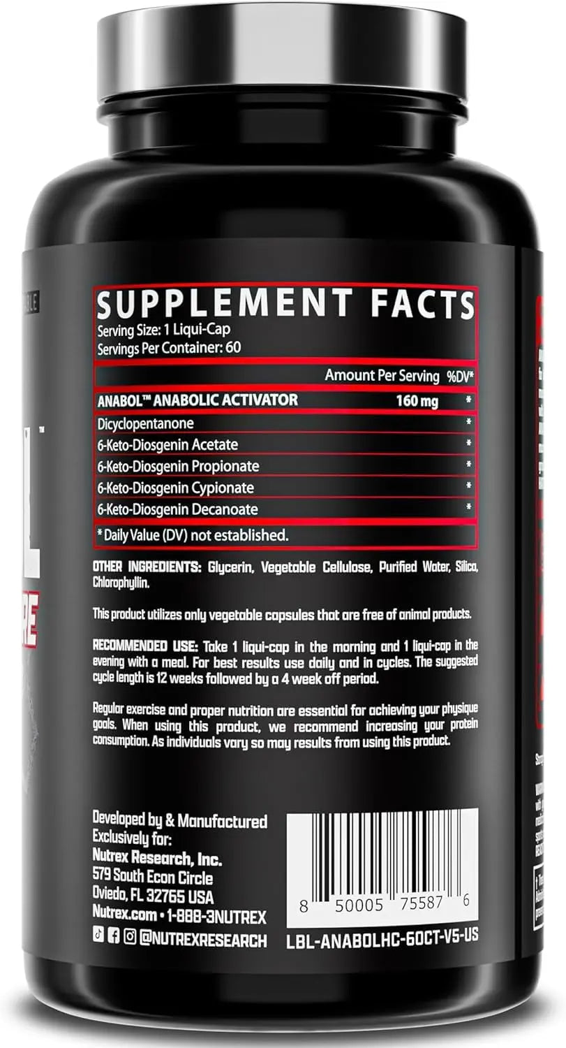 Nutrex Research Anabol Hardcore Anabolic Activator, Muscle Builder and Hardening Agent, 60 Pills Nutrex Research uk supplements