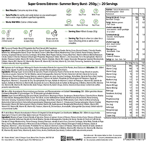 Protein Works Super Greens Extreme Powder , 156 Health Benefits , 41 Active Ingredients , Vegan Protein Works uk supplements
