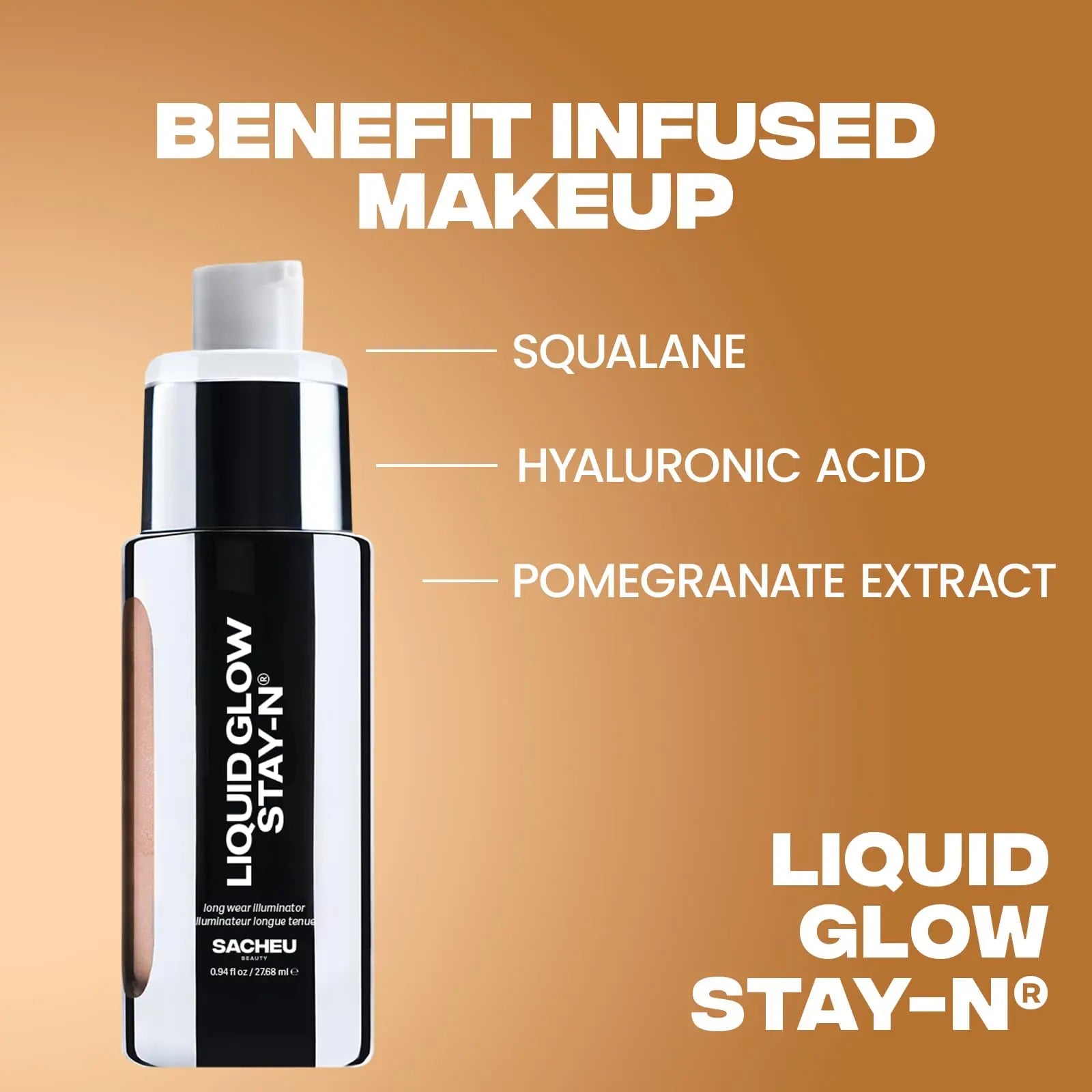 Sacheu Liquid Glow STAY-N Liquid Highlighter & Illuminator Makeup — 30ml Long Lasting Luminous Glow Lightweight Dewy Finish, Glow Getter Sacheu uk supplements