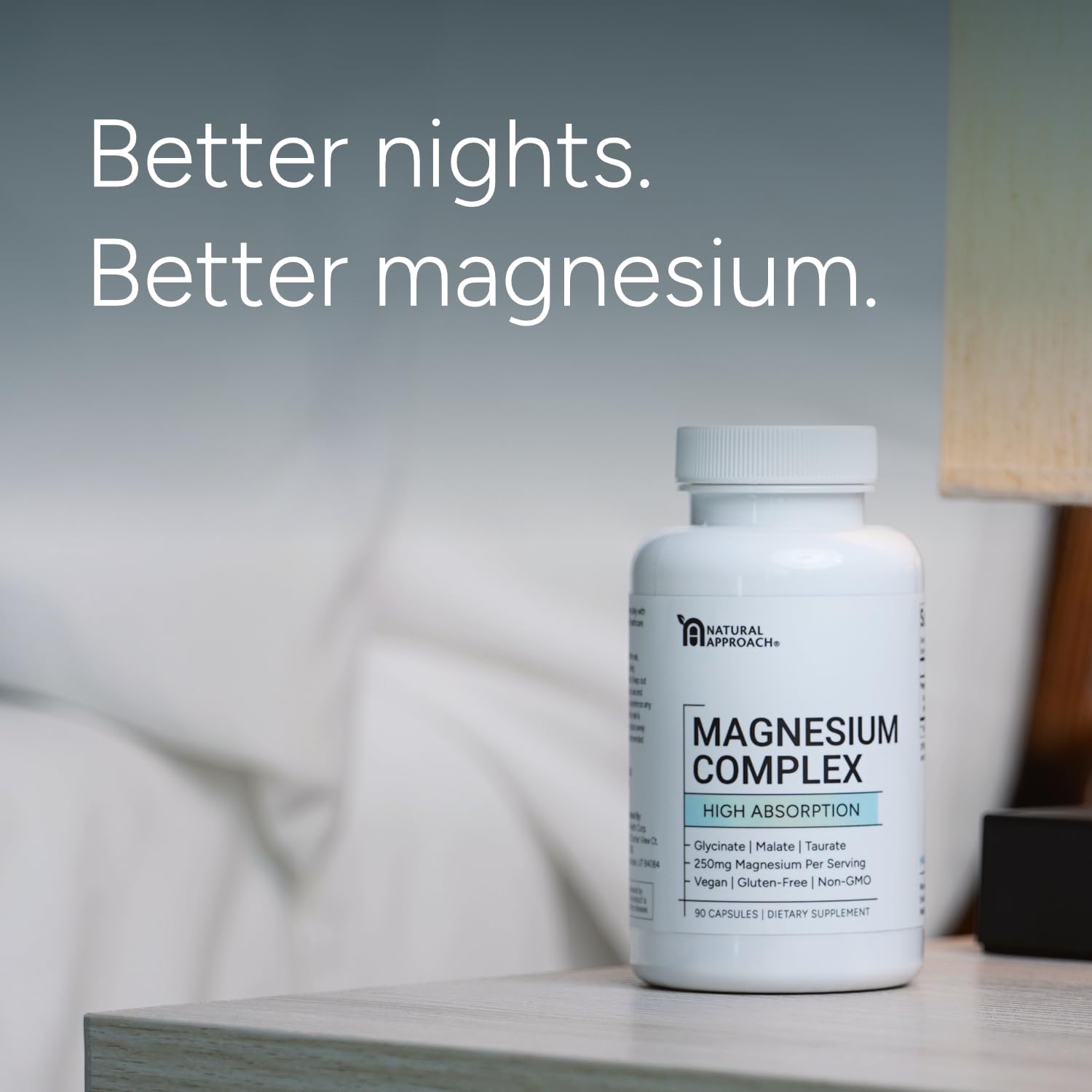 High Absorption Magnesium Complex with Glycinate, Malate & Taurate - Premium Magnesium Supplement for Sleep, Relaxation, Leg Cramps & Stress Relief - 100% Chelated & Easy On The Gut - 90 Capsules Natural Approach uk supplements