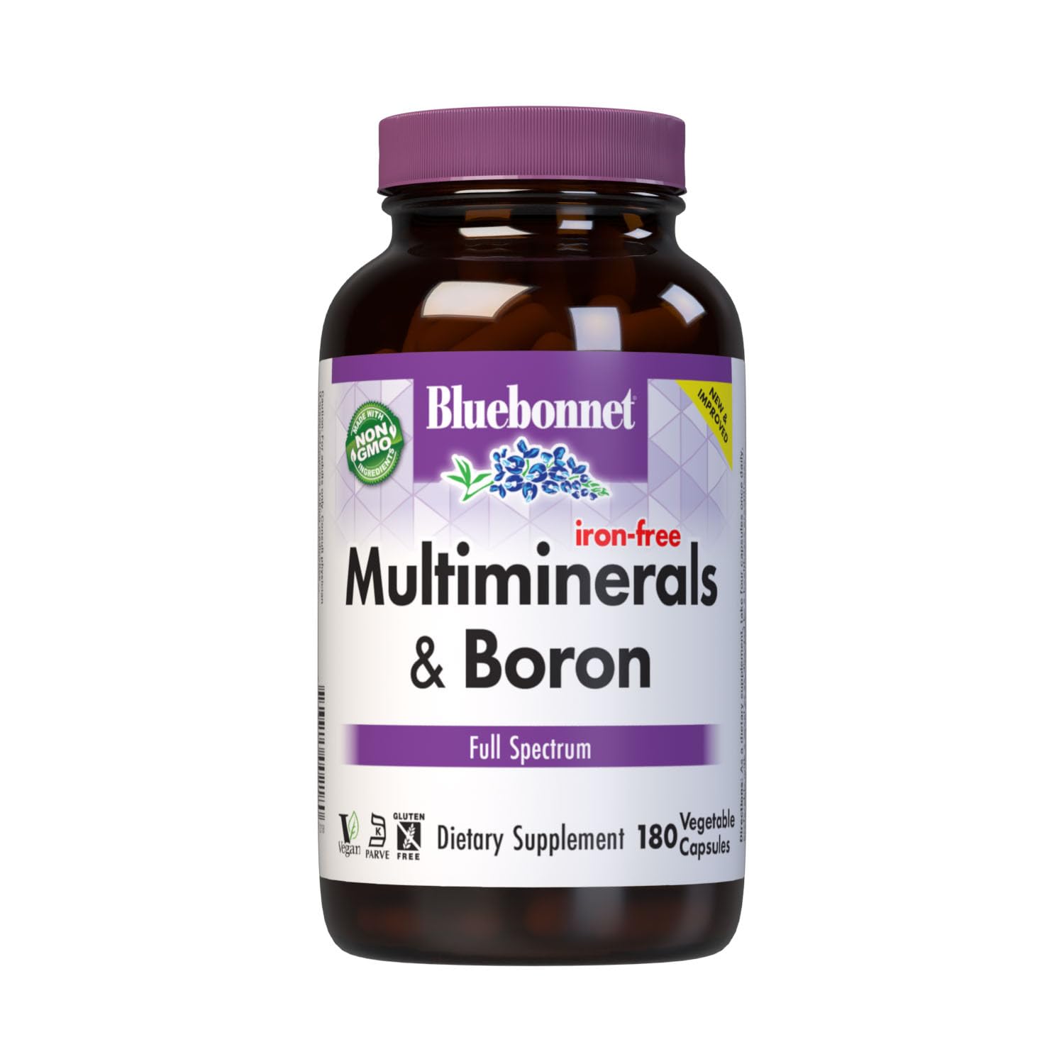 Bluebonnet Multi Minerals Supplement Plus Boron Chelated Magnesium Potassium Copper Selenium Manganese Chromium & Zinc Complex for Women & Men - No Iron, Non-GMO, Gluten-Free - 180 Vegetable Capsules BlueBonnet uk supplements