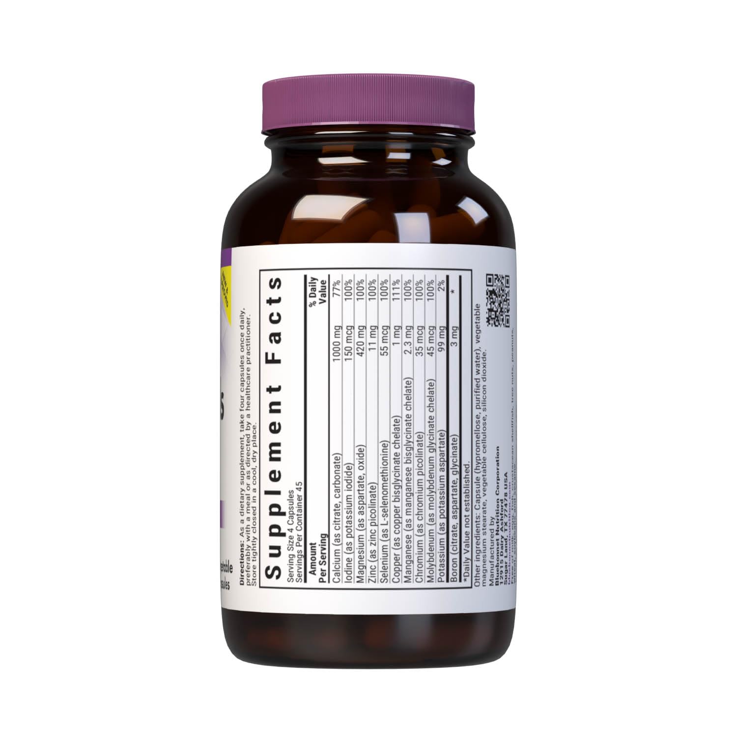 Bluebonnet Multi Minerals Supplement Plus Boron Chelated Magnesium Potassium Copper Selenium Manganese Chromium & Zinc Complex for Women & Men - No Iron, Non-GMO, Gluten-Free - 180 Vegetable Capsules BlueBonnet uk supplements