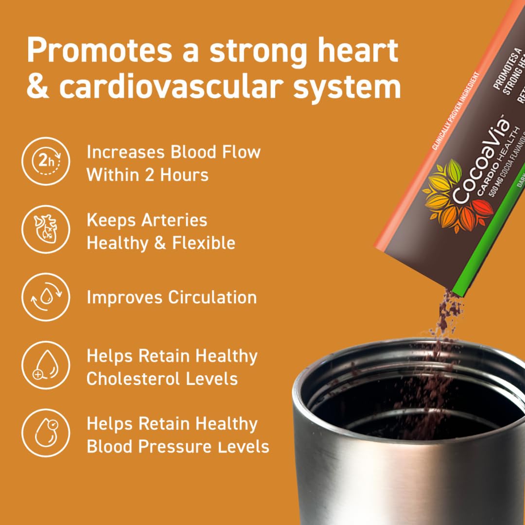 CocoaVia Cardio Health Cocoa Powder, 15 Single Serve Sticks, 500mg Cocoa Flavanols CocoaVia uk supplements