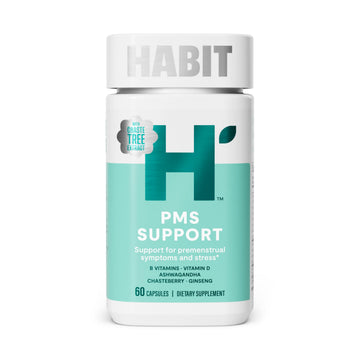 Habit PMS Support Supplement for Women (60 Capsules) - Supports Premenstrual Symptoms & Stress, Hormone Balance, Mood, B Vitamins, Vitamin D, Chasteberry, Ashwagandha, Gluten-Free, Non-GMO (1 Pack) H' Habit uk supplements