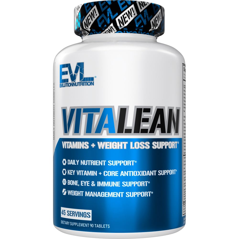 Evlution Nutrition VitaLean - Vitamins + Weight Loss Support - Key Vitamin + Core Antioxidant Support - Daily Nutrient & Weight Management Support - Bone, Eye & Immune Support - 45 Servings Evlution uk supplements