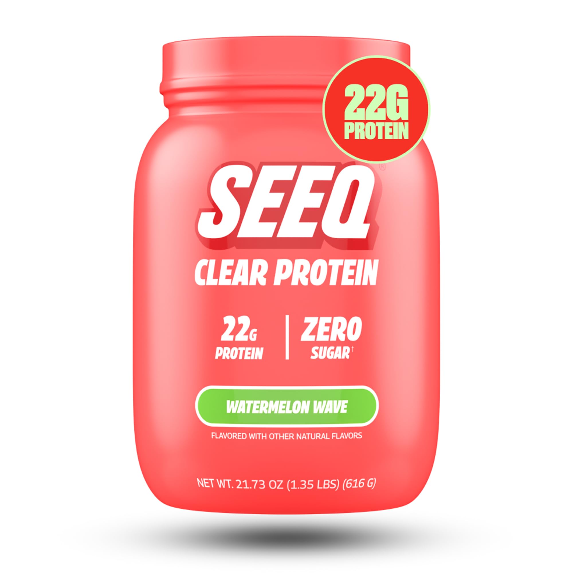 SEEQ Clear Protein Powder - Watermelon Wave - 22 Servings - 22g Clear Whey Protein Isolate - Zero Sugar - 0g Lactose - Allergen Friendly - GLP1 Support - Bone Health SEEQ uk supplements