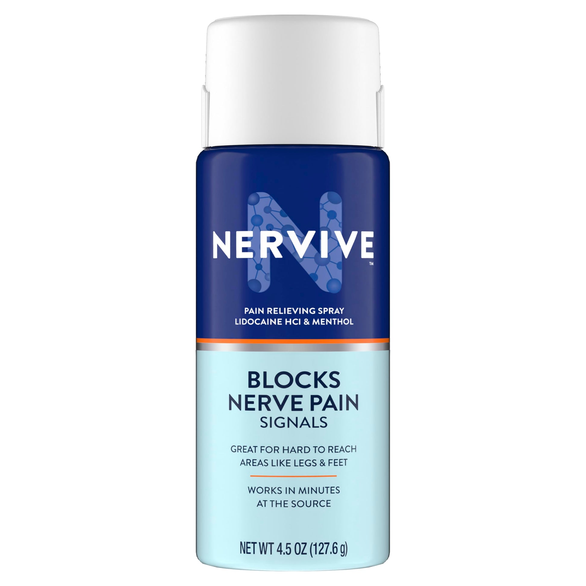Nervive Pain Relieving Spray, Lidocaine Spray, Nervive Pain Relief, Lidocaine Topical, Foot Pain, Leg Pain, Hand Pain, Max Strength Formula, for Hard to Reach Areas, 4.5oz Nervive uk supplements