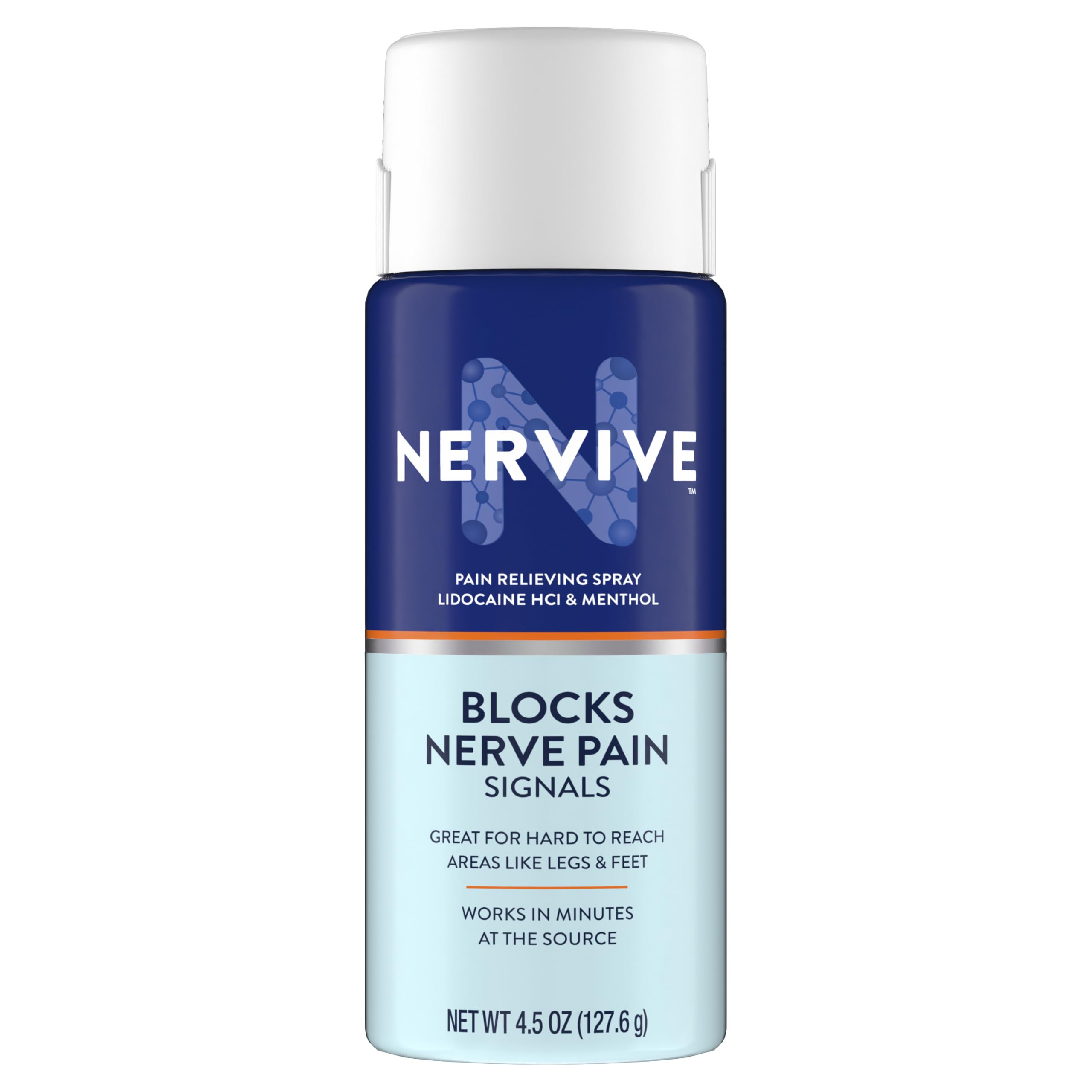 Nervive Pain Relieving Spray, Lidocaine Spray, Nervive Pain Relief, Lidocaine Topical, Foot Pain, Leg Pain, Hand Pain, Max Strength Formula, for Hard to Reach Areas, 4.5oz Nervive uk supplements