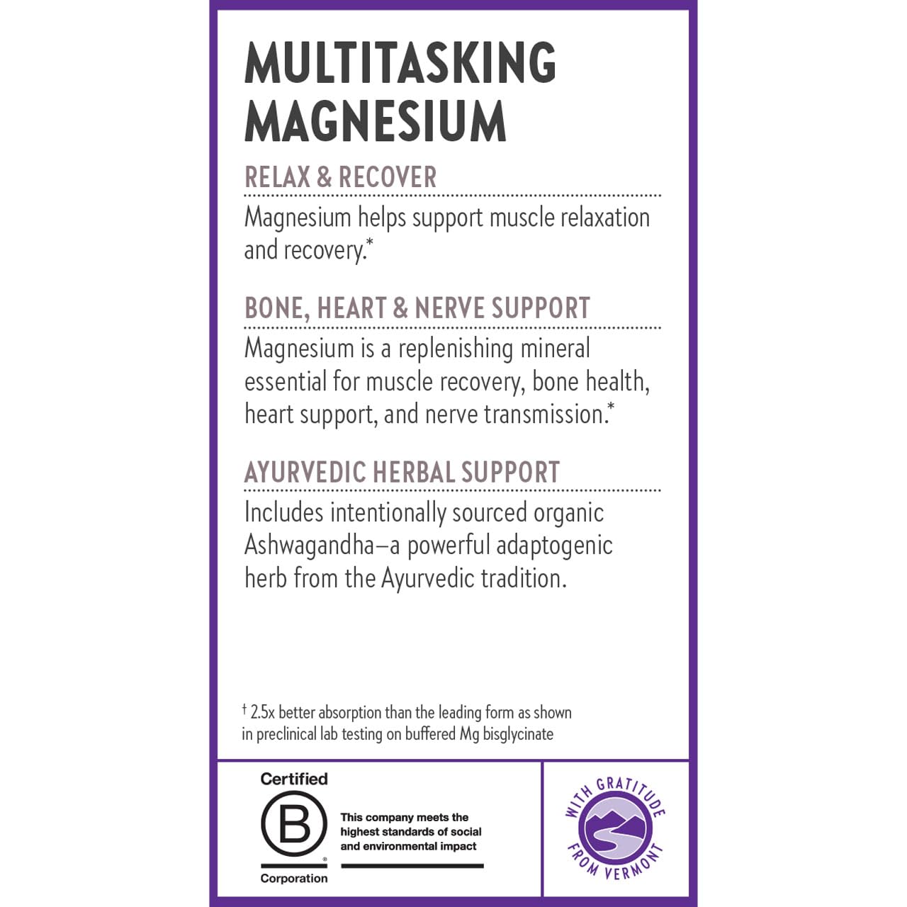 New Chapter Magnesium + Ashwagandha Supplement, 325 mg with Magnesium Glycinate for Muscle Relaxation & Recovery, Heart, Nerve & Bone Health, 2.5X Absorption, Non-GMO - 30 ct (1 Month Supply) New Chapter uk supplements