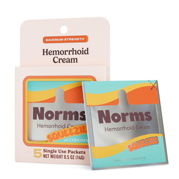 Norms Squeezies Lidocaine Hemorrhoid Cream, Discreet Single Use Travel Packets, 5% Lidocaine, Phenylephrine, Aloe and Glycerin – Numbing, Soothing & Swelling Relief On the Go, 5 Count Norms uk supplements