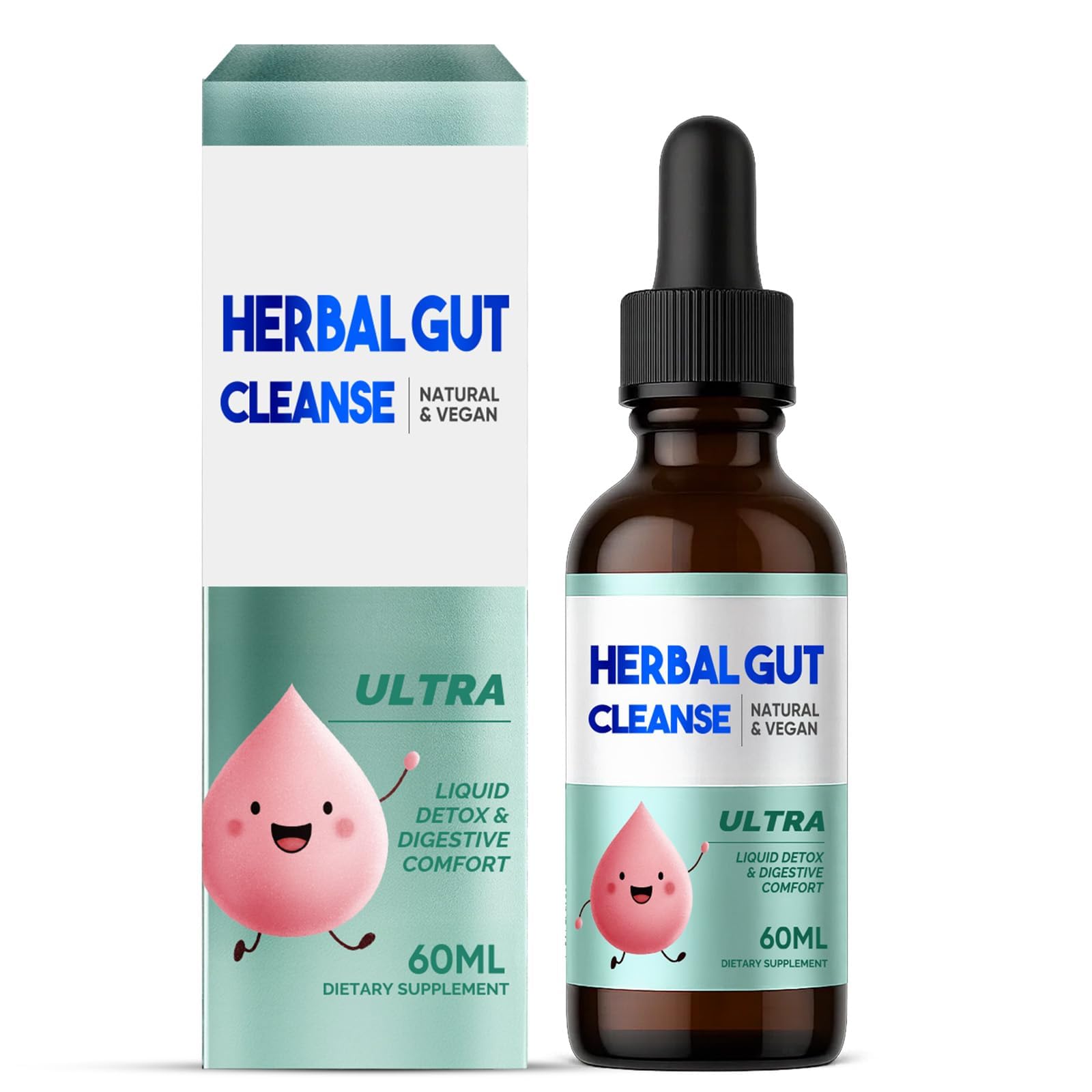 Kids Herbal Gut Cleanse Drops, Parasite Cleanse for Humans Liquid with Wormwood, Black Walnut & Probiotics, Supports Digestive & Overall Gut Health for Children (2 oz) HerbX uk supplements