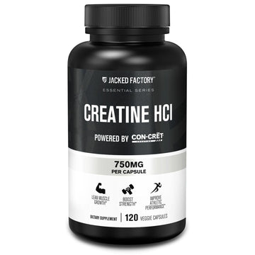 Jacked Factory Creatine HCl Capsules - CON CRET Creatine Pills 750mg - Lean Muscle Growth & Recovery, Boost Strength & Endurance, No Bloating or Cramps - 120 Capsules Jacked Factory uk supplements