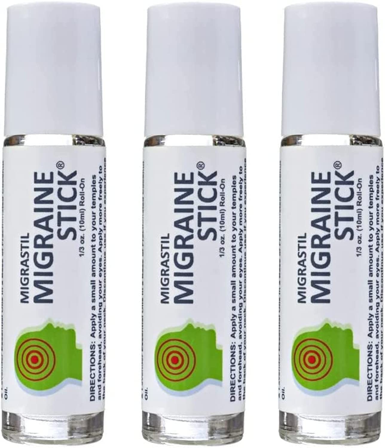 Basic Vigor Migrastil Migraine Stick Rollon - Fast Cooling Comfort for Your Head 3-Pack. Aromatherapy with Peppermint & Other Essential Oils. Metal Roller. Made in USA by Basic Vigor Basic Vigor uk supplements