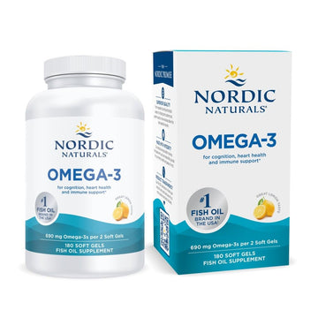 Nordic Naturals Omega-3, Lemon Flavor - 180 Soft Gels - 690 mg Omega-3 - Fish Oil - EPA & DHA - Immune Support, Brain & Heart Health, Optimal Wellness - Non-GMO - 90 Servings Nordic Naturals uk supplements