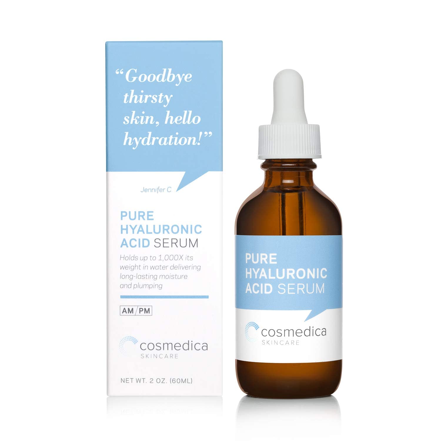 Hyaluronic Acid Serum for Skin 100% Pure Anti Aging Serum Intense Hydration Cosmedica Skincare uk supplements