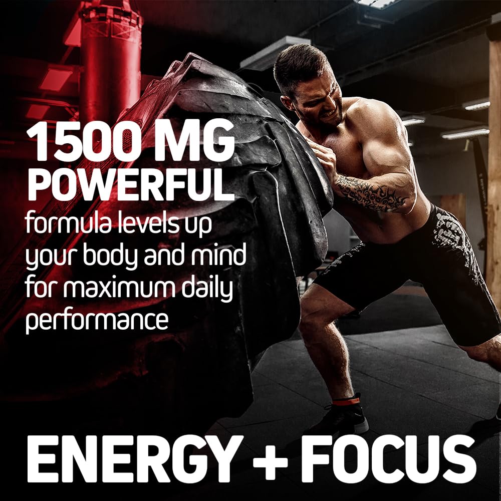 Herbtonics Korean Red Panax Ginseng 1500mg - Energy Supplement for Peak Performance, Focus & Vitality - High Potency Ginseng Root Extract - 240 Vegan Capsules Herbtonics uk supplements