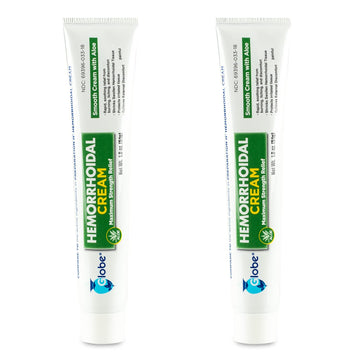Globe Hemorrhoidal Cream (2 Pack) 1.8 oz w/Applicator Phenylephrine, Pramoxine with Aloe, Relief from Burning, Itching and Discomfort of Hemorrhoids. Globe uk supplements