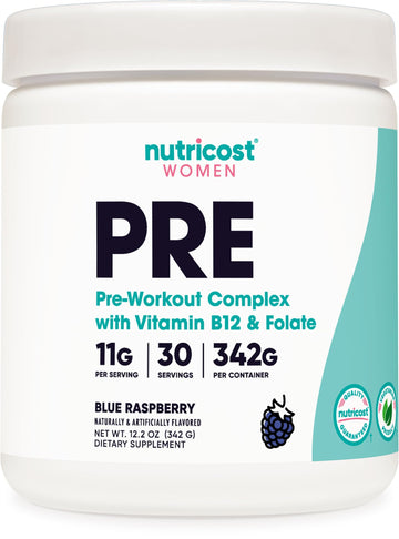Nutricost Pre-Workout Powder for Women, Blue Raspberry, 30 Servings Nutricost uk supplements
