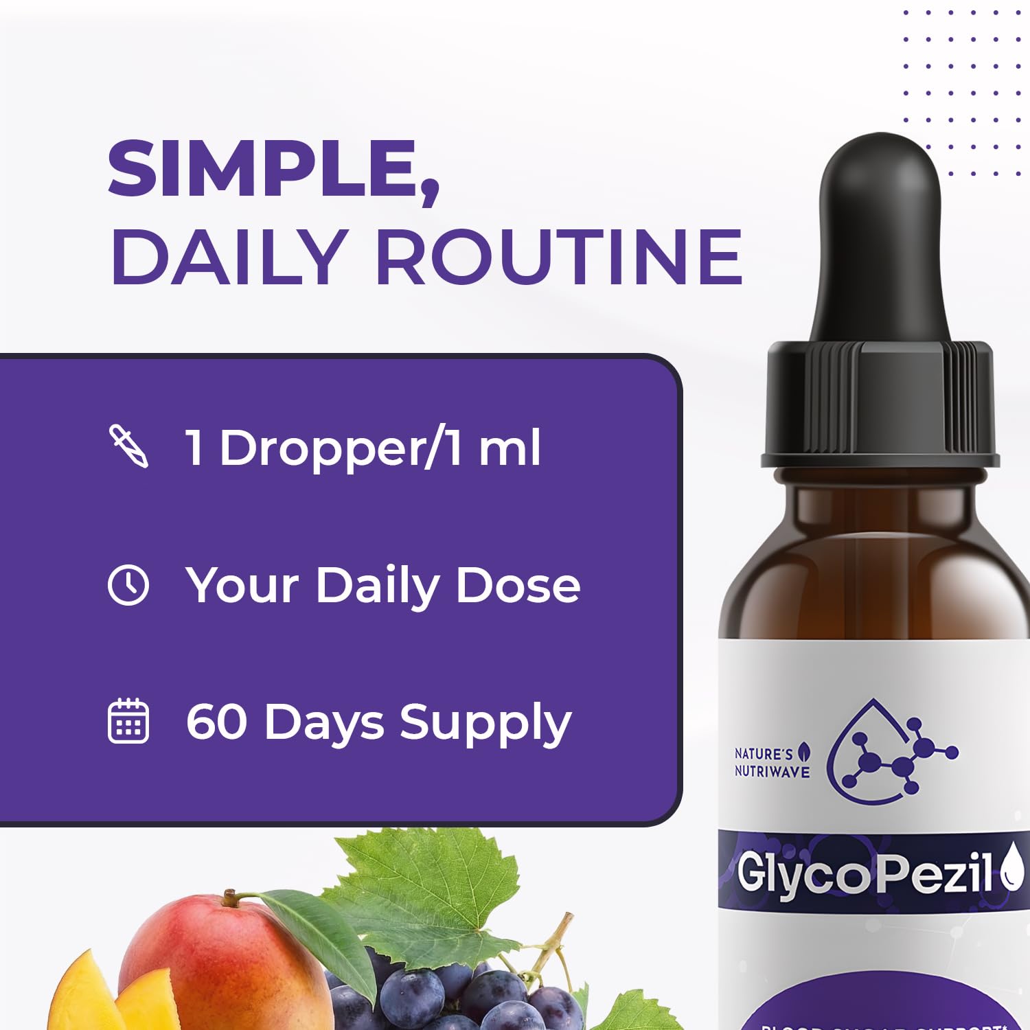 GlycoPezil – Daily Liquid Botanical Supplement with Chromium, Maca Root, Ginseng & Plant Extracts – Clean, Stimulant-Free Formula – GMP-Certifed, Non-GMO, Made in USA - 2 fl oz, 1 Month Supply Nature’s NutriWave uk supplements