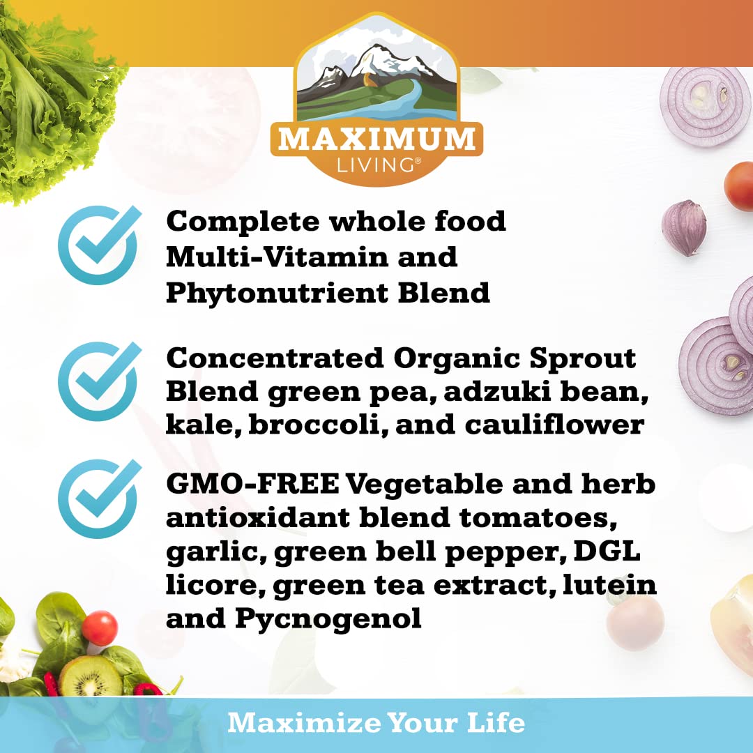 Maximum Living - Vita-Sprout Whole-Food Multivitamin & Phytonutrient Blend - 120 Capsules Maximum Living uk supplements