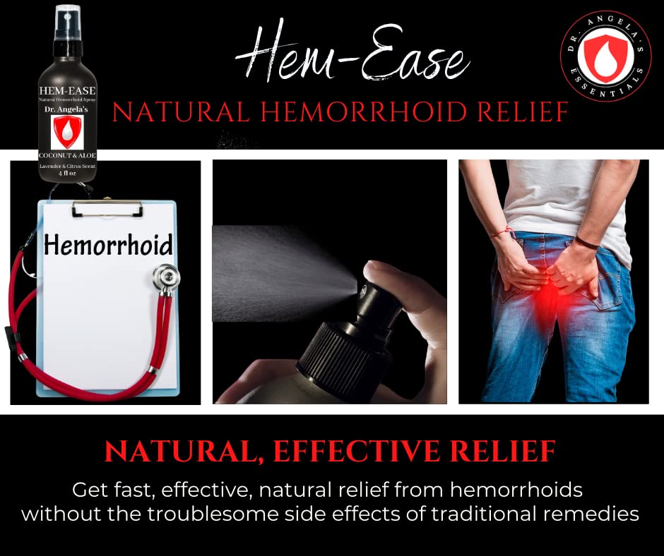Dr. Angela's Hemorrhoid Treatment Spray | Organic Aloe Vera, Witch Hazel & Essential Oils Turmeric & Tea Tree | Natural Itching & Burning Relief Cream Doctor Angela Essential uk supplements