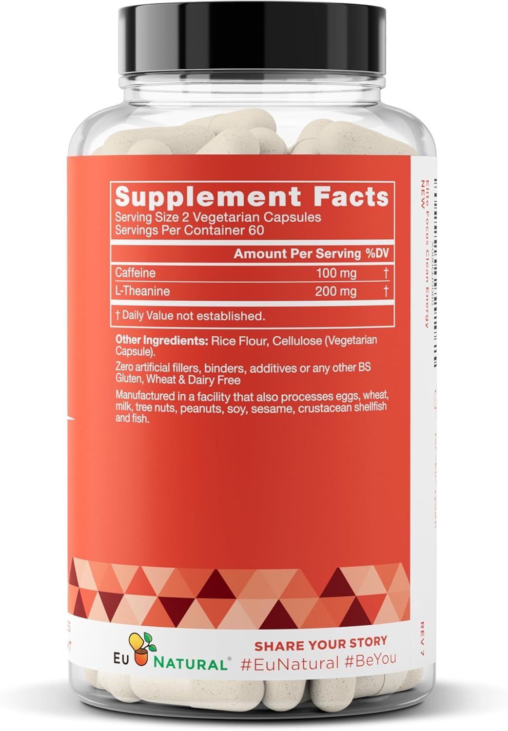 Eu Natural Elite Caffeine Pills with L-Theanine - 100mg Caffeine + 200mg L-Theanine - Jitter-Free Focused Energy & Clean Nootropic Stack - 240 Soft Capsules Eu Natural uk supplements