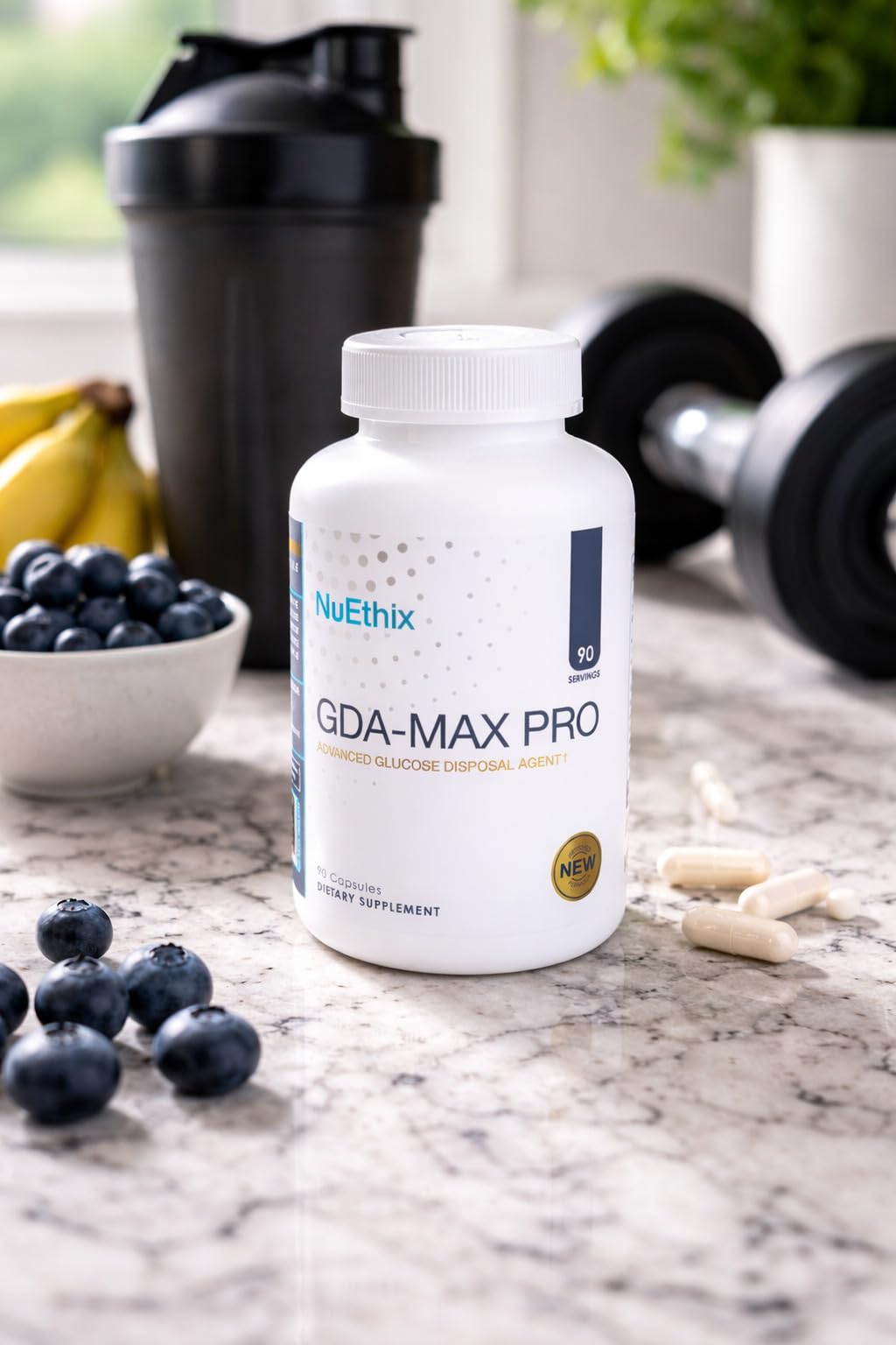 NuEthix Formulations GDA-MAX PRO, Double Berbine HCL Supplement, Supports Glucose Metabolism, Weight Management, Immune Support, Heart Health - Non GMO, Gluten Free, Dairy Free, 90 Count NuEthix Formulations uk supplements