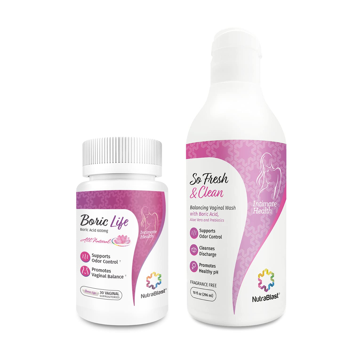 NutraBlast Boric Acid Vaginal Suppositories and So Fresh & Clean | Supports Odor Control NutraBlast uk supplements